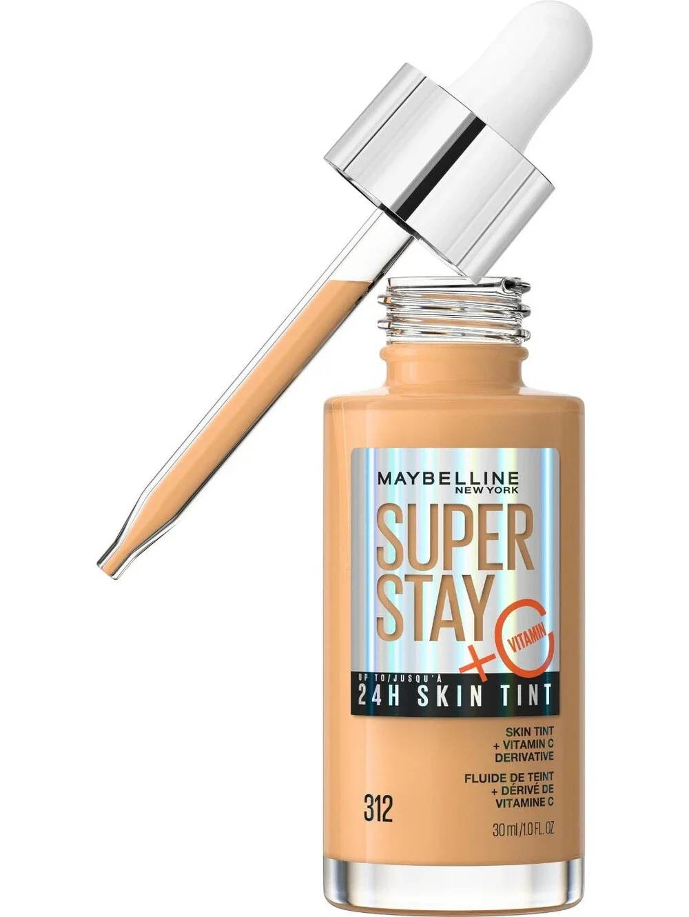 3 x Maybelline New York Super Stay up to 24HR Skin Tint with Vitamin C, 312